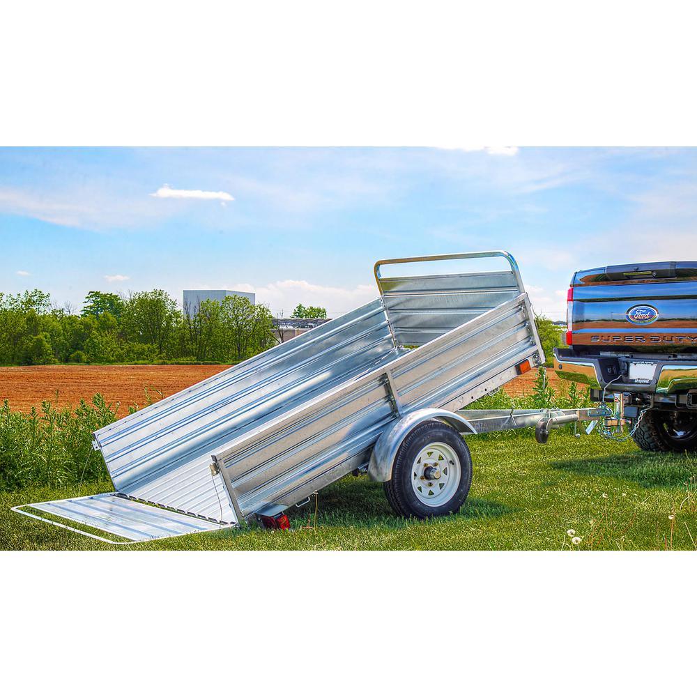 1639 lbs. Payload Capacity 4.5 ft. x 7.5 ft. Galvanized Steel Utility Trailer Kit with Bed Tilt and Collapsing Ends - Super Arbor