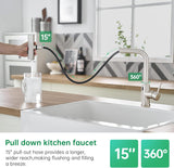 Cenosa Touchless Kitchen Faucet with Motion Sensor and Pull Down Sprayer, Brushed Nickel