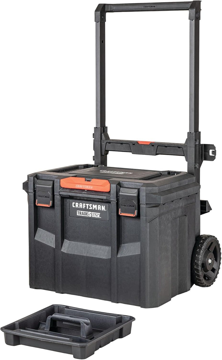 CRAFTSMAN TRADESTACK System 22.5-in Black Structural Foam Lockable Rolling Tool Box (CMST21445)