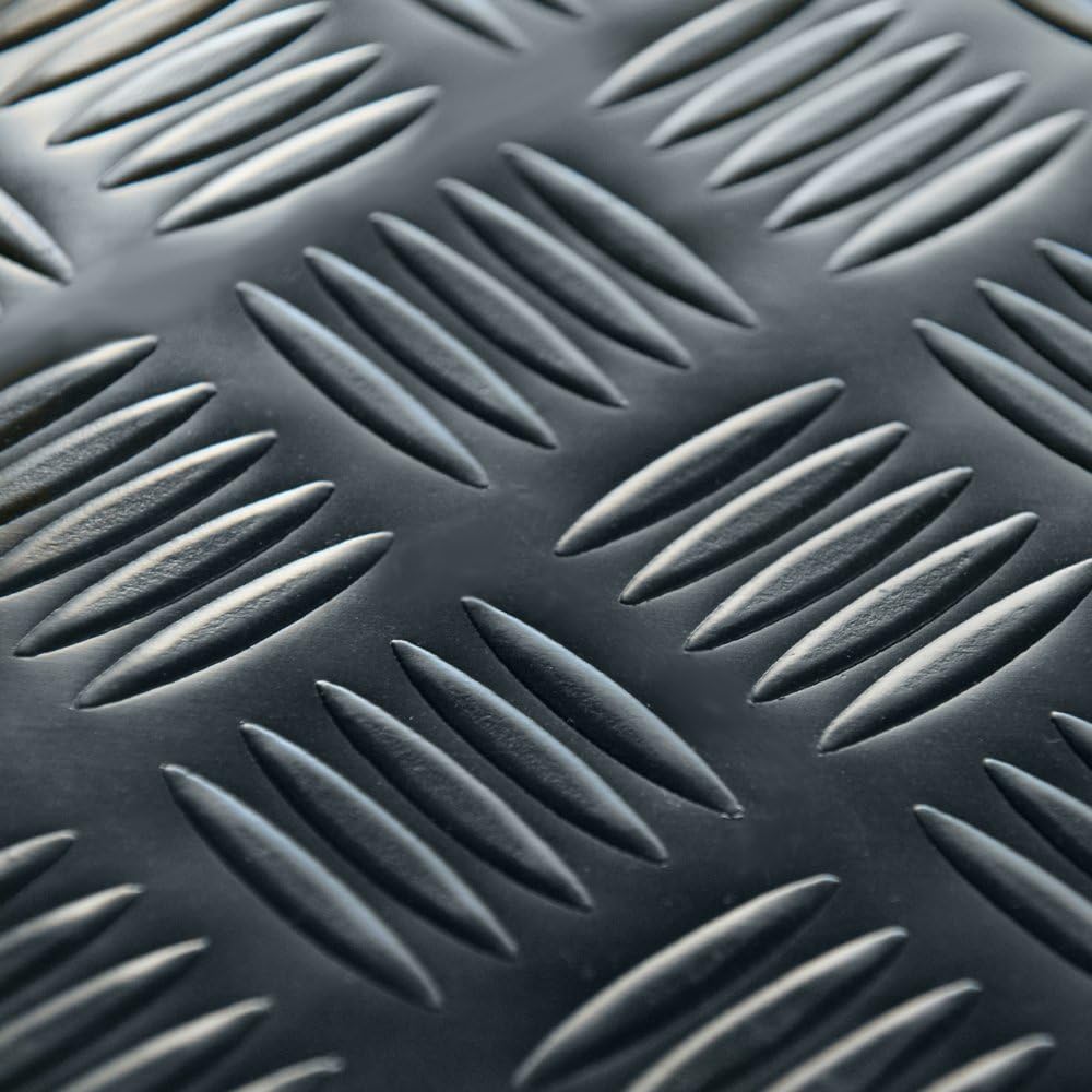 Rubber-Cal "Diamond-Grip" 4 ft. x 30 ft. Black Commercial PVC Flooring