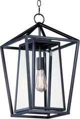 Maxim 3178 Artisan 21" Tall Outdoor Pendant, Black, Clear Glass