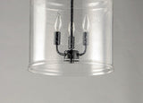 Maxim Lighting Acadia Black Transitional Seeded Glass Bell Pendant Light, 13.75" Diameter x 16" Height, 3-Light