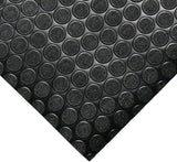 Rubber-Cal "Coin-Grip" Anti-Slip Rubber Mat, 2mm x 4ft x 4ft Rolled Rubber, Black