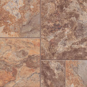 Congoleum AirStep Evolution Terrace Sheet Vinyl, Autumn Glow, 12-ft W, Cut-to-Length, Stone Look, Low-Gloss Finish