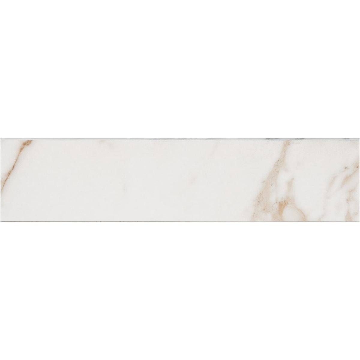 STAINMASTER Bullnose Calacatta Gem 3-in x 12-in Matte Porcelain Marble look Floor and Wall Tile product image