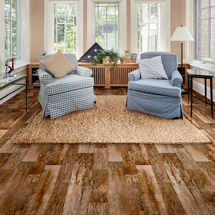 Congoleum AirStep Evolution Colonial Plank 12-ft W Cut-to-Length Wagon Wheel Wood Look Low-Gloss Finish Sheet Vinyl