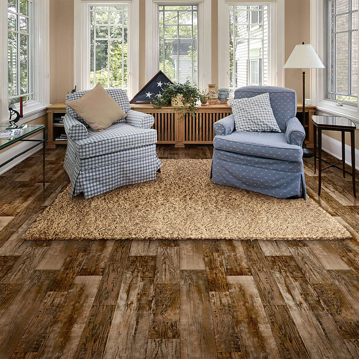 Congoleum AirStep Evolution Colonial Plank 12-ft W x Cut-to-Length Harvest Moon Wood Look Low-Gloss Finish Sheet Vinyl