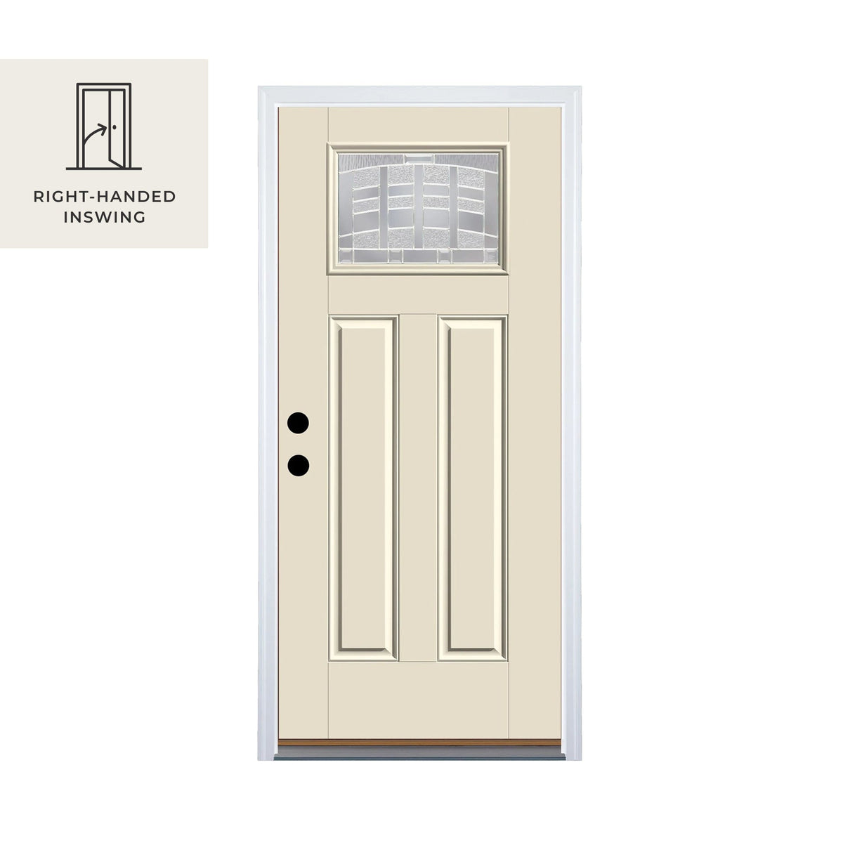 Therma-Tru Benchmark Emerson 36-in x 80-in Fiberglass Craftsman Right-Hand Inswing Ready-to-Paint Unfinished Prehung Front Door with Brickmould