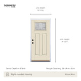 Therma-Tru Benchmark Emerson 36-in x 80-in Fiberglass Craftsman Right-Hand Inswing Ready-to-Paint Unfinished Prehung Front Door with Brickmould