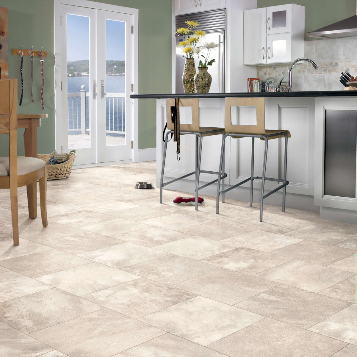 Congoleum AirStep Evolution Grand Canyon Antique Lace 12-ft W Cut-to-Length Stone-Look Low-Gloss Sheet Vinyl Flooring