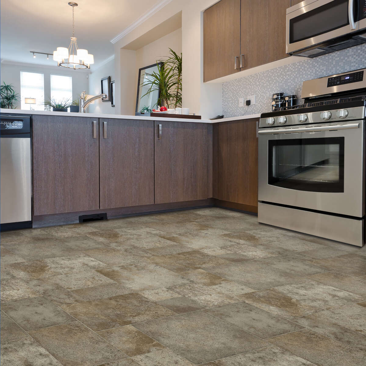 Congoleum AirStep Evolution Pathways Pacific Crest Trail Stone-Look Low-Gloss Sheet Vinyl, 12-ft Width, Cut-to-Length