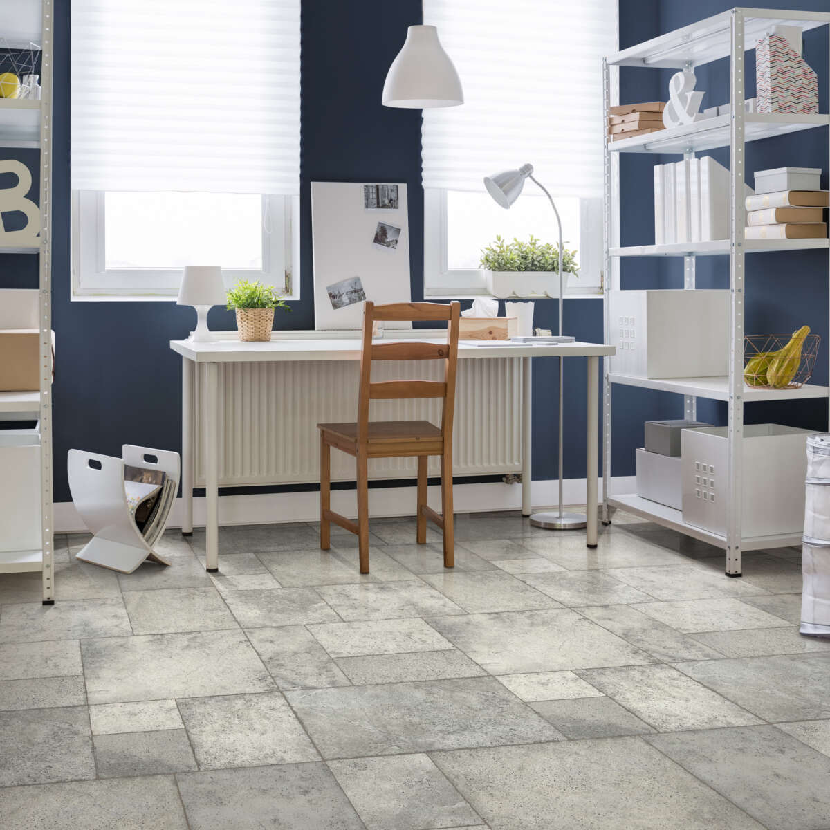 Congoleum Sample – AirStep Evolution Pathways Glacier Trail Waterproof Stone-Look Glue-Down Sheet Vinyl (27" x 36")