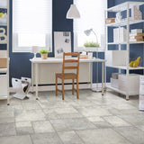Congoleum Sample – AirStep Evolution Pathways Glacier Trail Waterproof Stone-Look Glue-Down Sheet Vinyl (27" x 36")
