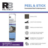 RELIABILT Peel & Stick Granulated Roof Underlayment, 36 in x 50 ft (150 sq ft) Rubberized Asphalt