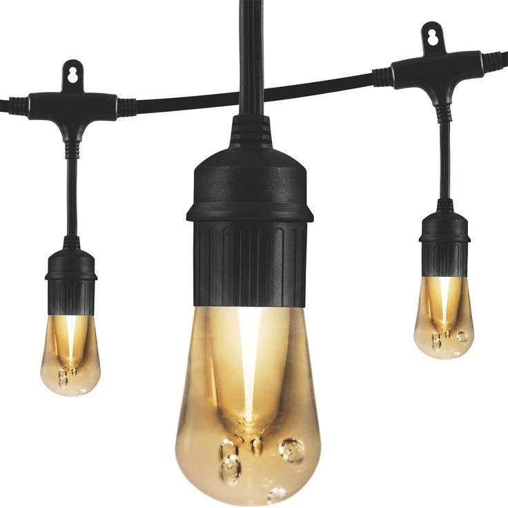 Vintage 12 ft. Black  Cafe Integrated LED String Lights