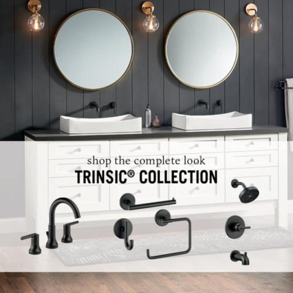 Delta Trinsic 0.5-in ID Matte Black Bathtub/Shower Escutcheon Trim Ring, 6.5-in Dia