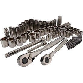 CRAFTSMAN 81-Piece Standard (SAE) and Metric Gunmetal Chrome Mechanics Tool Set