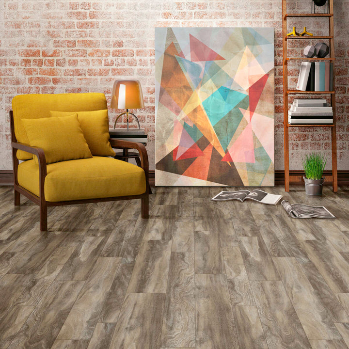 Congoleum AirStep Evolution Acacia 12-ft W Cut-to-Length Dash of Pepper Wood-Look Low-Gloss Sheet Vinyl