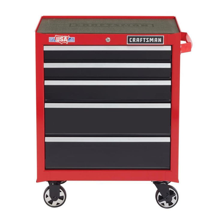 CRAFTSMAN 2000 Series 26.5-in W x 34-in H 5-Drawer Steel Rolling Tool Cabinet (Red)