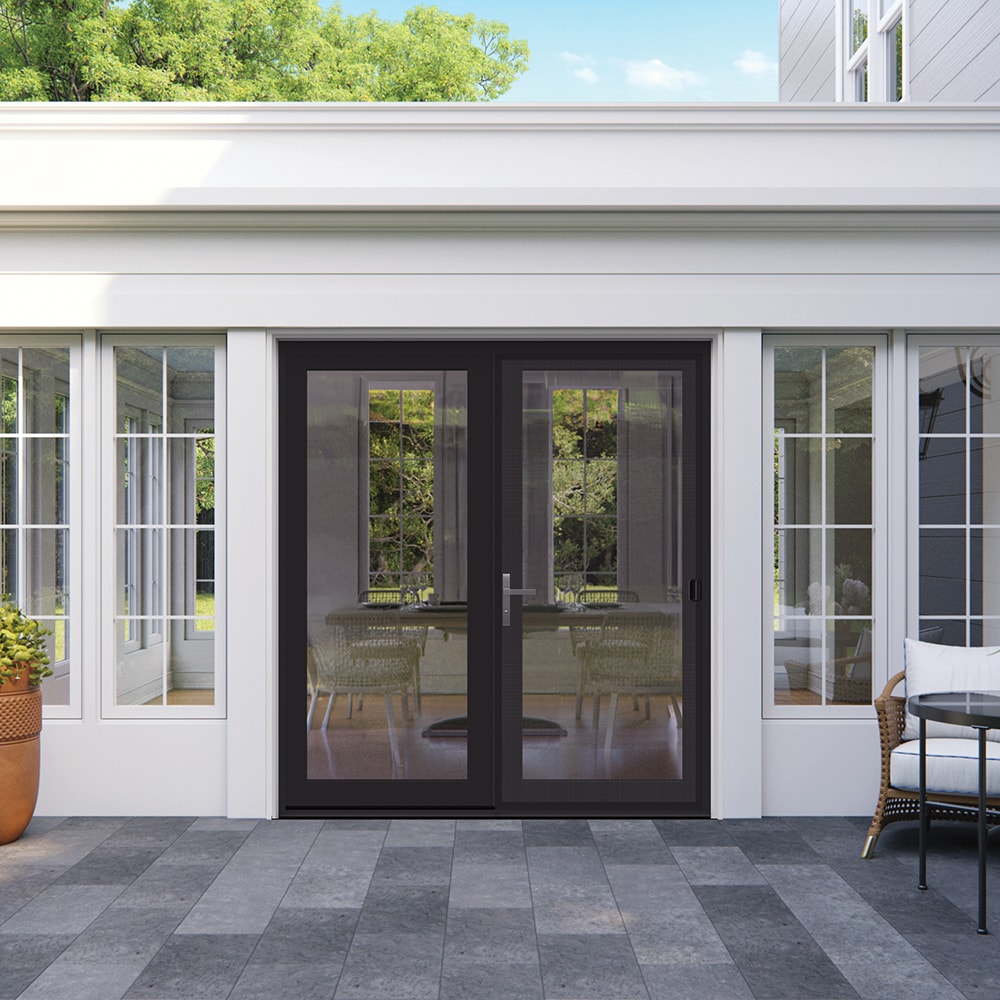 JELD-WEN 72-in x 80-in Fiberglass French, Right-hand inswing – installed room view