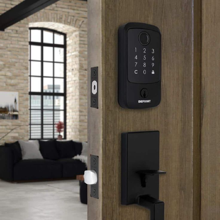 Defiant Hubspace Matte Black Square Biometric Fingerprint Electronic Touchpad Deadbolt