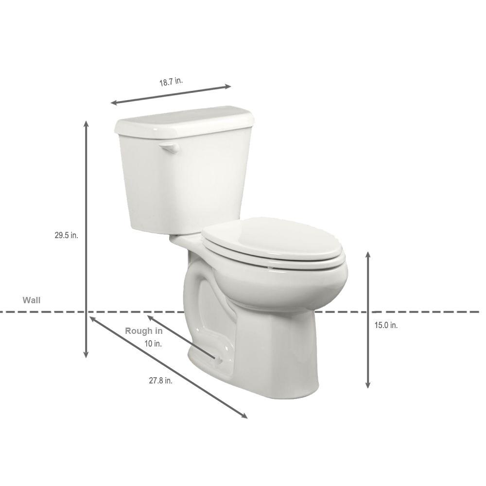 Colony 10 in. Rough-In 2-Piece 1.28 GPF Single Flush Elongated Toilet in White, Seat Not Included - Super Arbor