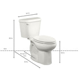 Colony 10 in. Rough-In 2-Piece 1.28 GPF Single Flush Elongated Toilet in White, Seat Not Included - Super Arbor