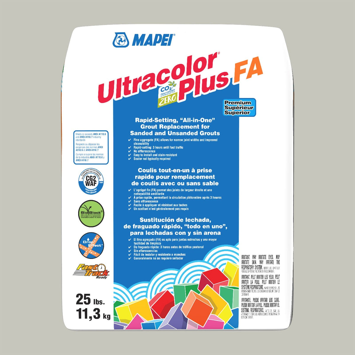 MAPEI Ultracolor Plus FA Grout, Castle Wall #5227 – 25 lb Bag