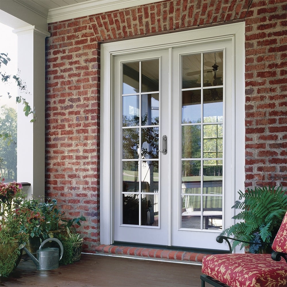JELD-WEN 72-in x 80-in Steel French, Left-hand inswing – installed room view