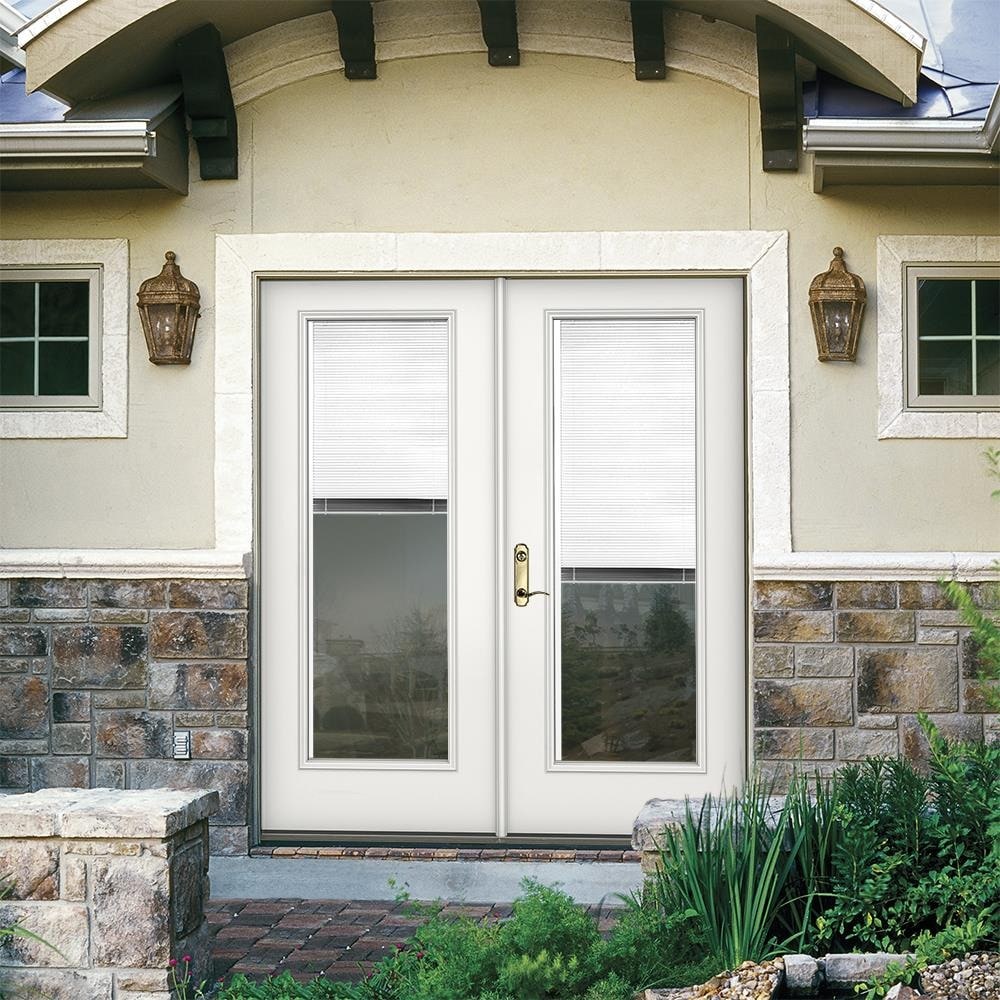 JELD-WEN 72-in x 80-in Fiberglass French, Right-hand inswing – installed room view