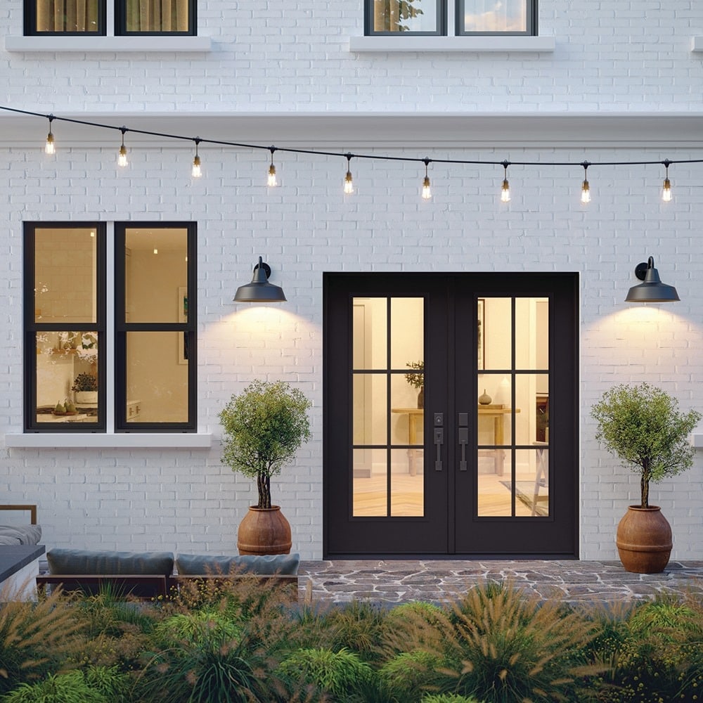 JELD-WEN 72-in x 80-in Steel French, Right-hand inswing – installed room view