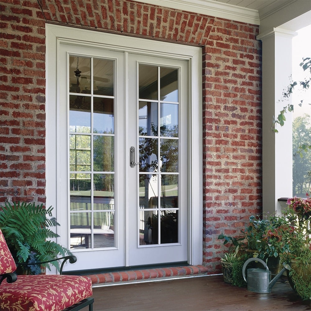 JELD-WEN 72-in x 80-in Steel French, Right-hand inswing – installed room view