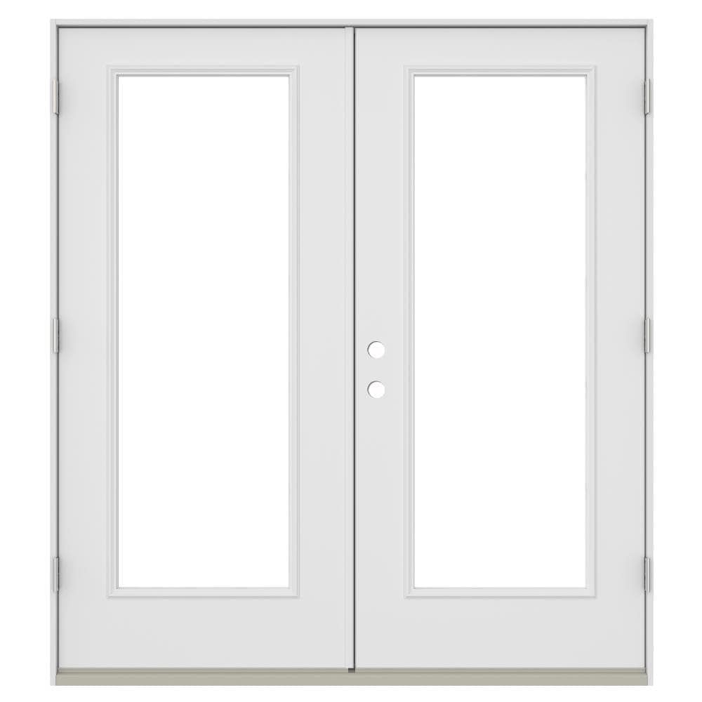 JELD-WEN 72-in x 80-in 4-9/16-in Low-E Primed Steel French Left-Hand Inswing Double Patio Door