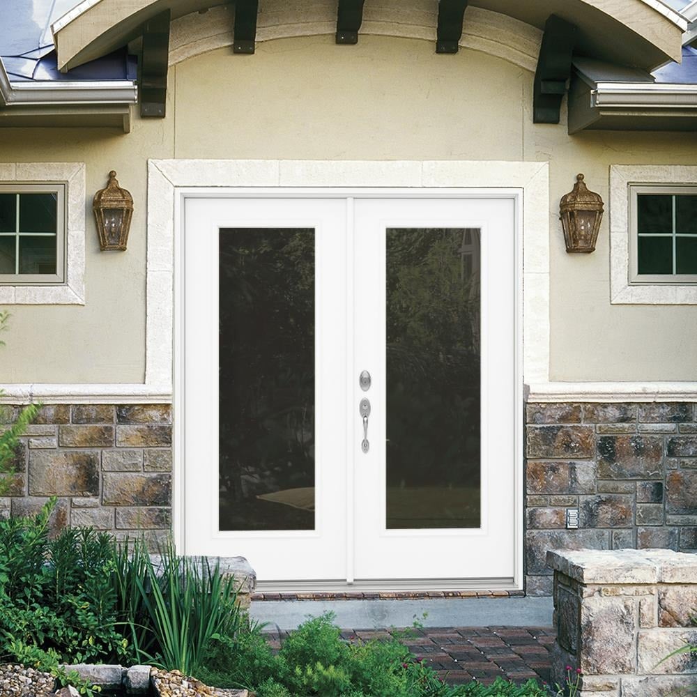 JELD-WEN 72-in x 80-in Steel French, Right-hand inswing – installed room view