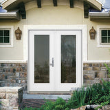 JELD-WEN 72-in x 80-in Fiberglass French, Left-hand inswing – installed room view
