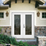 JELD-WEN 72-in x 80-in Fiberglass French, Right-hand inswing – installed room view