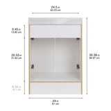 Project Source 24.5-in True White Single Sink Bathroom Vanity with White Cultured Marble Top, Dover Collection