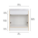 Project Source Dover 30.5-in True White Single Sink Bathroom Vanity with White Cultured Marble Top
