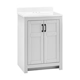 Style Selections Lowry 25-in Light Gray Single Sink Bathroom Vanity with White Acrylic Top