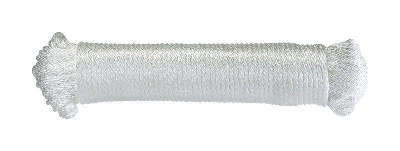 Ace 3/16 in. D x 100 ft. L White Solid Braided Nylon Rope