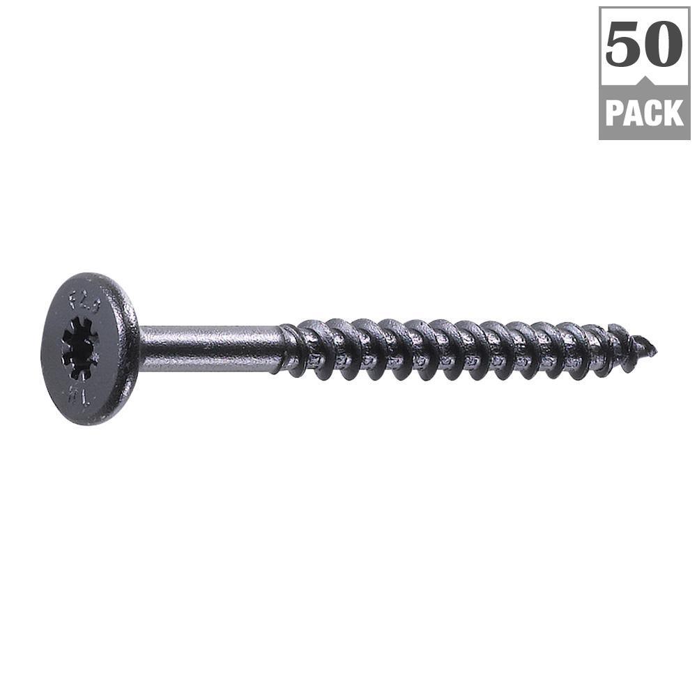 HeadLOK 3/16 in. 2-7/8 in. Star Drive, Flat Head Heavy Duty Wood Deck Screws (50-Pack) - Super Arbor
