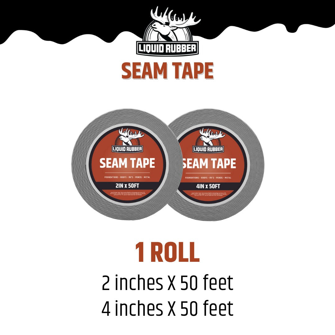 Liquid Rubber Seam Tape, 4 in x 50 ft Roof Seam Tape Roll
