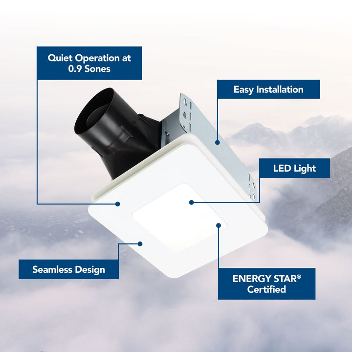 0.9-Sone 60-CFM White Lighted Bathroom Fan (ENERGY STAR Certified)