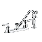 Project Source Brice Chrome 2-Handle Deck-Mount Low-Arc Kitchen Faucet with Side Sprayer and Deck Plate