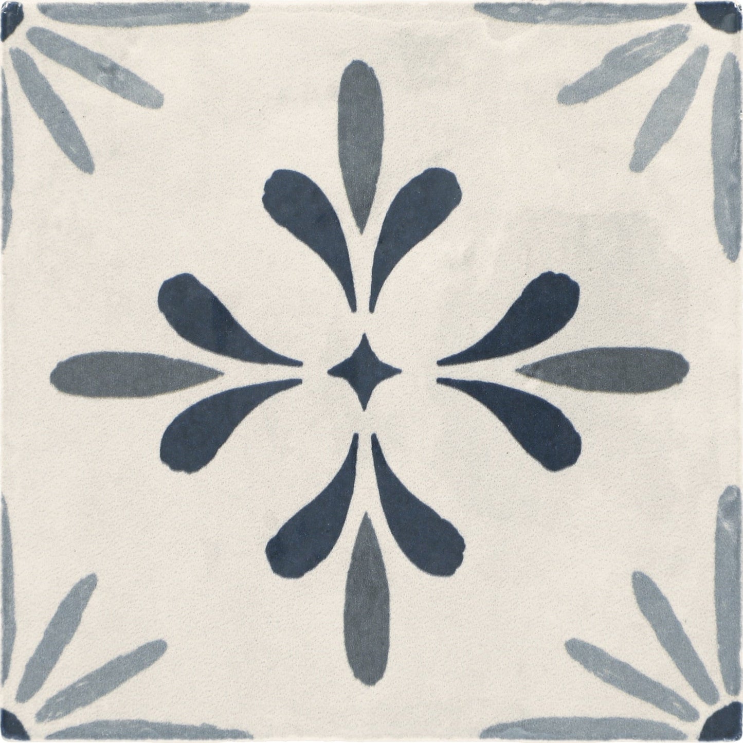 Daltile Handcrafted Artistry Starburst Blue 4-in x 4-in Glossy Ceramic Handcrafted look Wall Tile product image