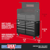 CRAFTSMAN 2000 Series 52-in W x 37.5-in H 10-Drawer Steel Rolling Tool Cabinet (Black)