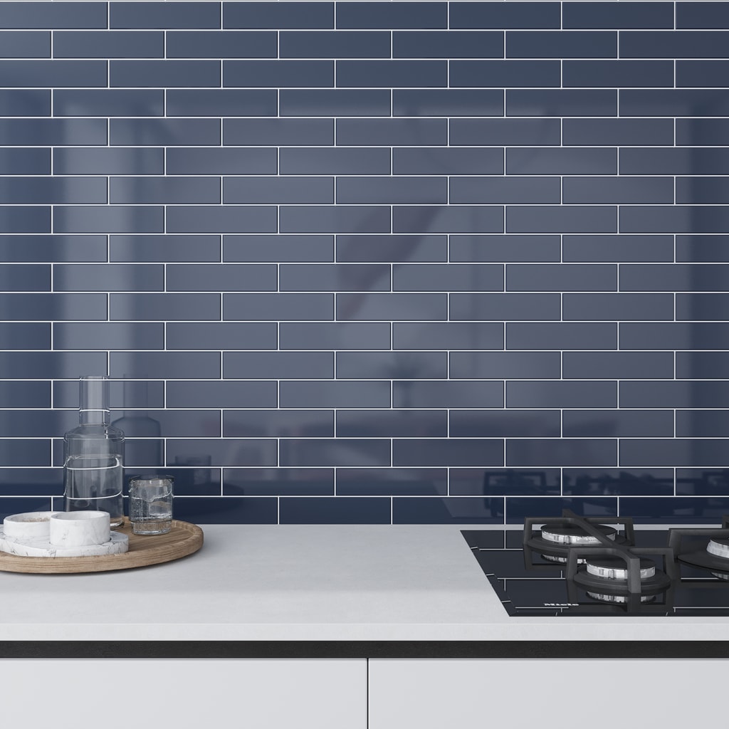 Apollo Tile Arte Blue 2-in x 8-in Glossy Ceramic Brick look Floor and Wall Tile product image