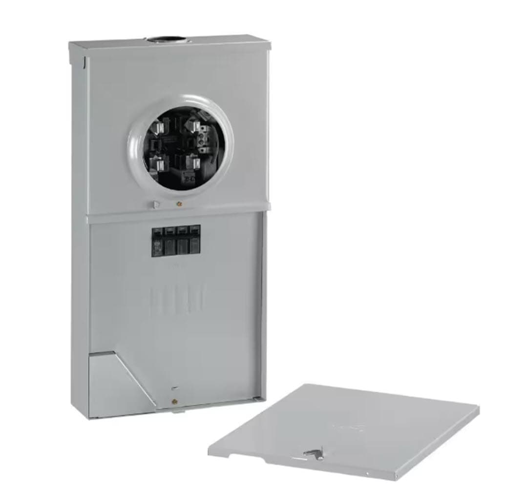 Midwest Compatible with ABB and GE THQL, THHQL Standard, Pigtail AFCI, GFCI and DFCI breakers 200-Amp 4-space load center - interior view