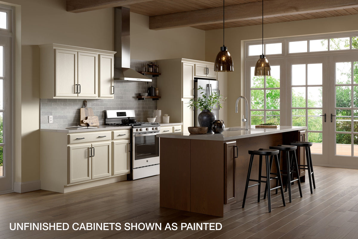 Project Source Oak Brook 36-in W x 35-in H x 23.75-in D Unfinished Oak Lazy Susan Corner Base Cabinet, Fully Assembled