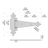 Everbilt Black Decorative Gate Tee Hinge and Latch Set